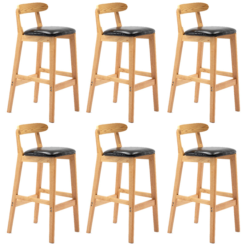 Modern Milk Tea Shop Low Back Stool Matte Finish Upholstered Bar Stools