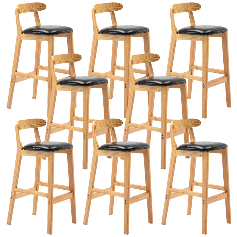 Modern Milk Tea Shop Low Back Stool Matte Finish Upholstered Bar Stools