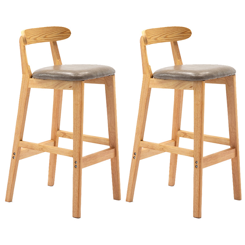 Modern Milk Tea Shop Low Back Stool Matte Finish Upholstered Bar Stools