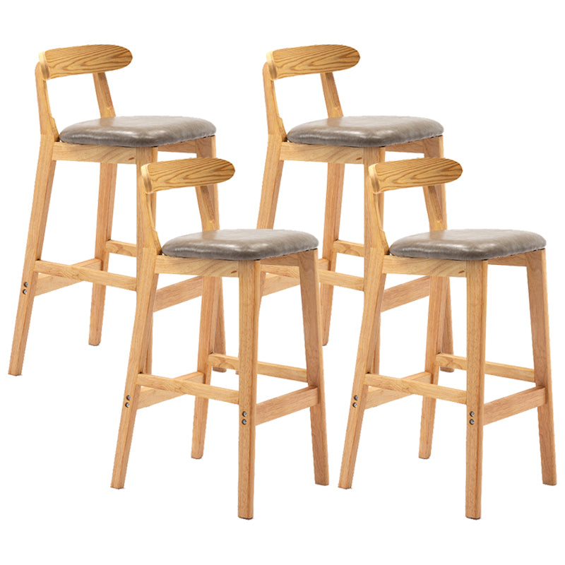 Modern Milk Tea Shop Low Back Stool Matte Finish Upholstered Bar Stools
