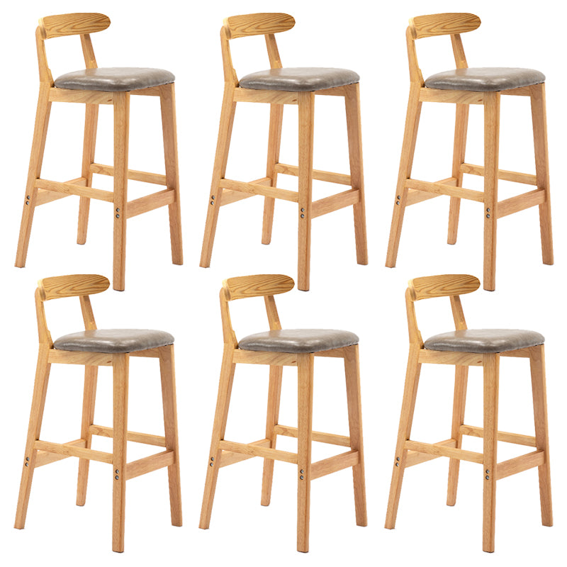 Modern Milk Tea Shop Low Back Stool Matte Finish Upholstered Bar Stools