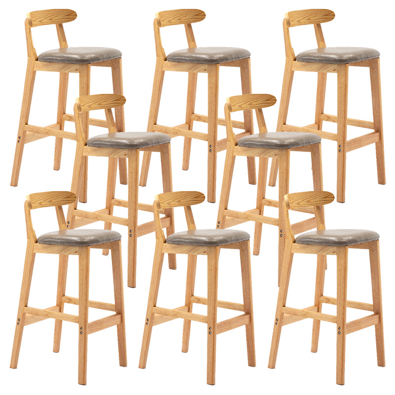 Modern Milk Tea Shop Low Back Stool Matte Finish Upholstered Bar Stools