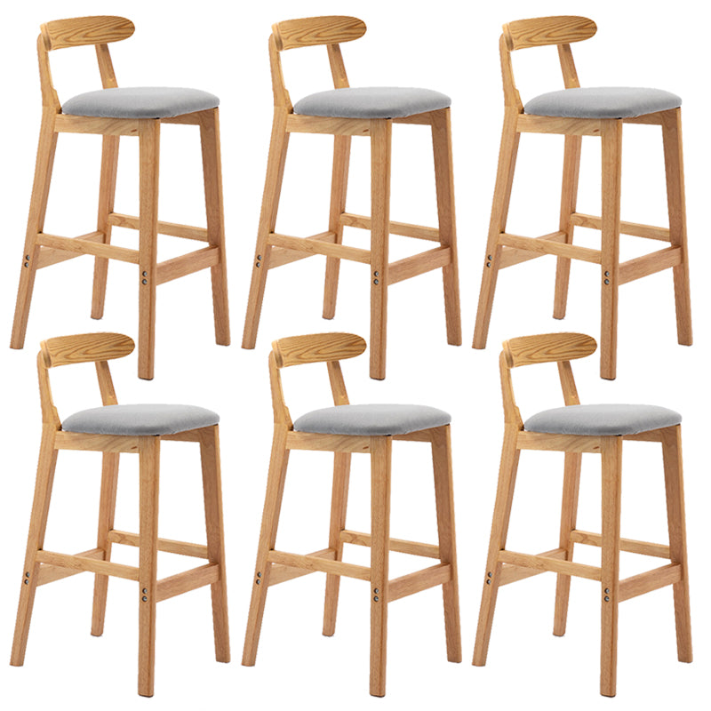 Modern Milk Tea Shop Low Back Stool Matte Finish Upholstered Bar Stools