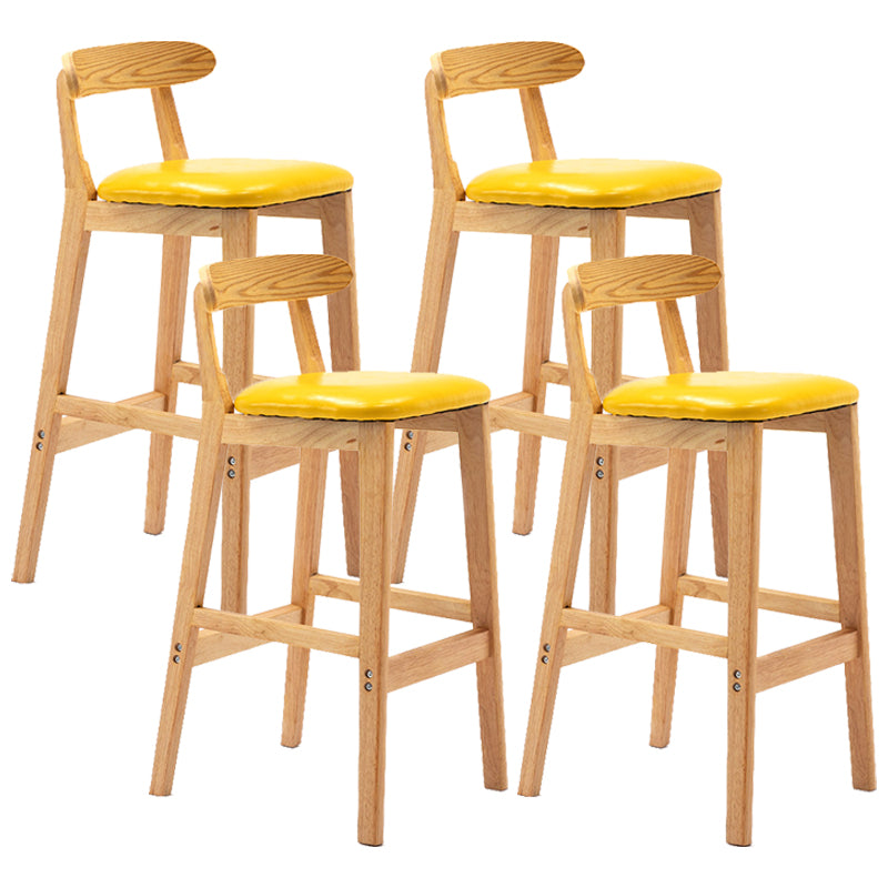 Modern Milk Tea Shop Low Back Stool Matte Finish Upholstered Bar Stools