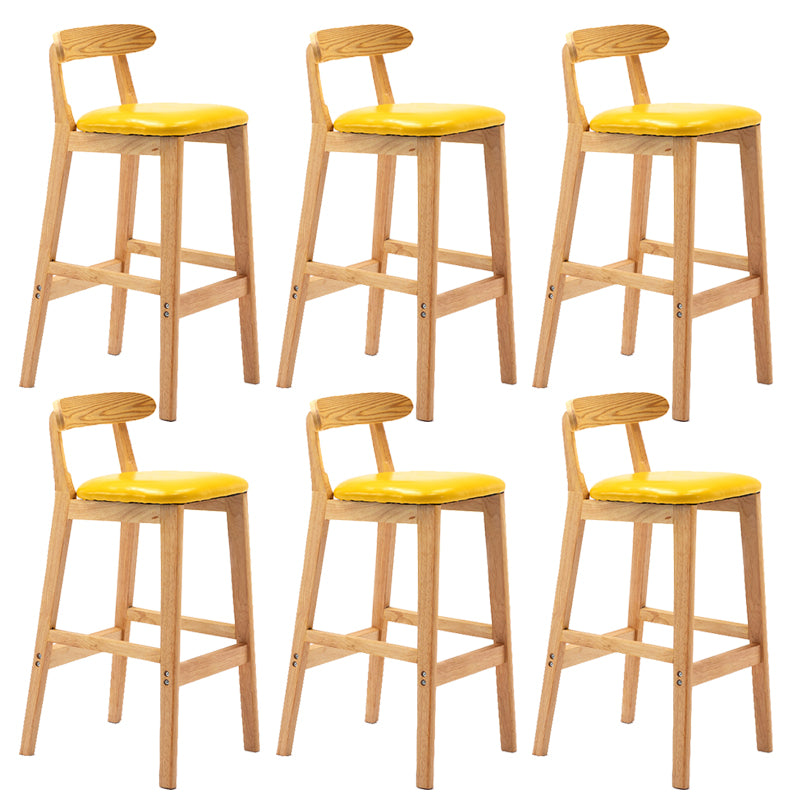 Modern Milk Tea Shop Low Back Stool Matte Finish Upholstered Bar Stools