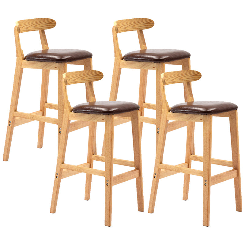 Modern Milk Tea Shop Low Back Stool Matte Finish Upholstered Bar Stools