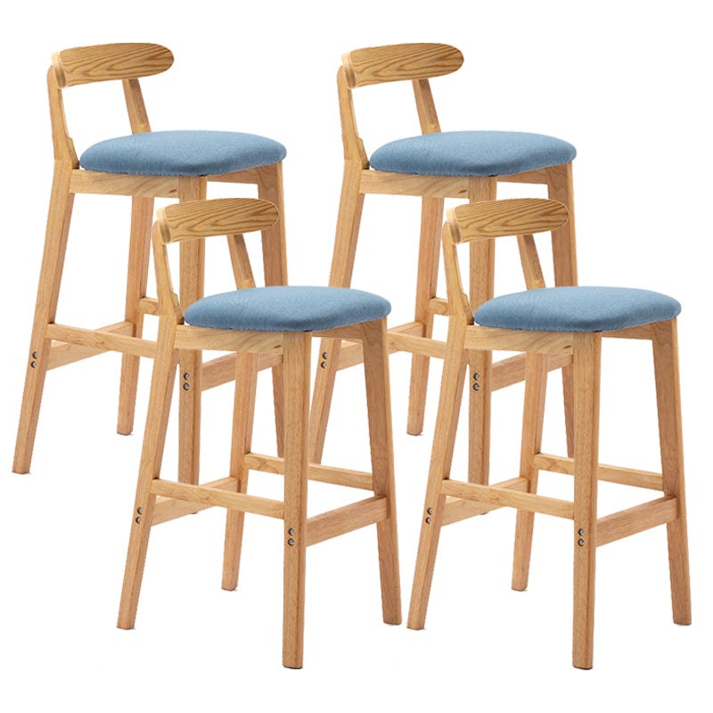 Modern Milk Tea Shop Low Back Stool Matte Finish Upholstered Bar Stools