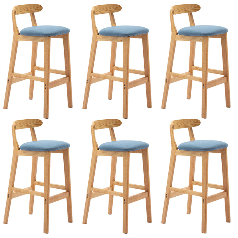 Modern Milk Tea Shop Low Back Stool Matte Finish Upholstered Bar Stools