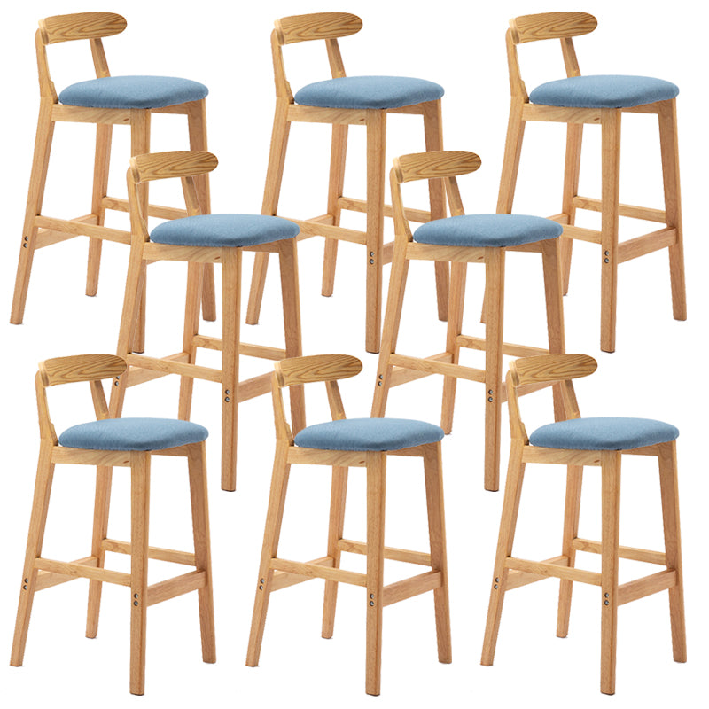 Modern Milk Tea Shop Low Back Stool Matte Finish Upholstered Bar Stools