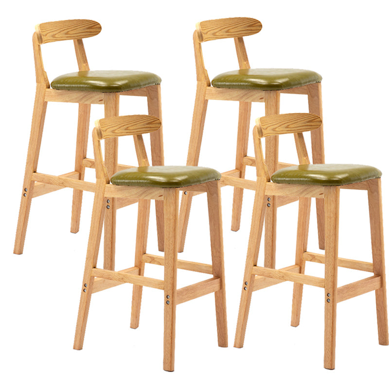 Modern Milk Tea Shop Low Back Stool Matte Finish Upholstered Bar Stools