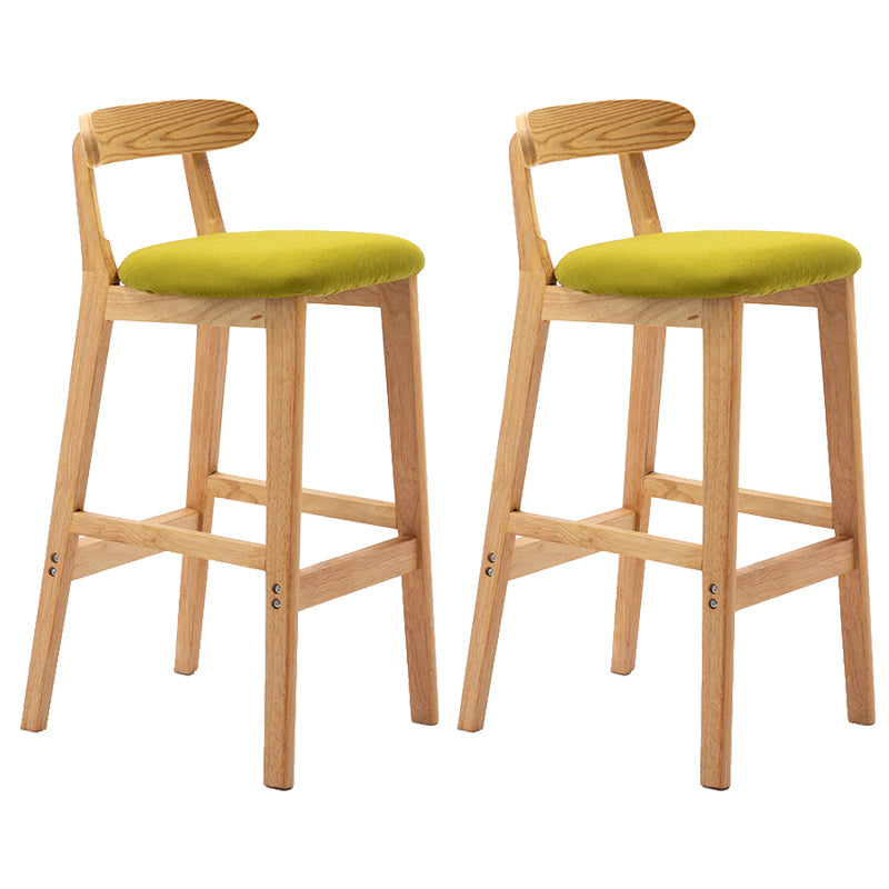 Modern Milk Tea Shop Low Back Stool Matte Finish Upholstered Bar Stools