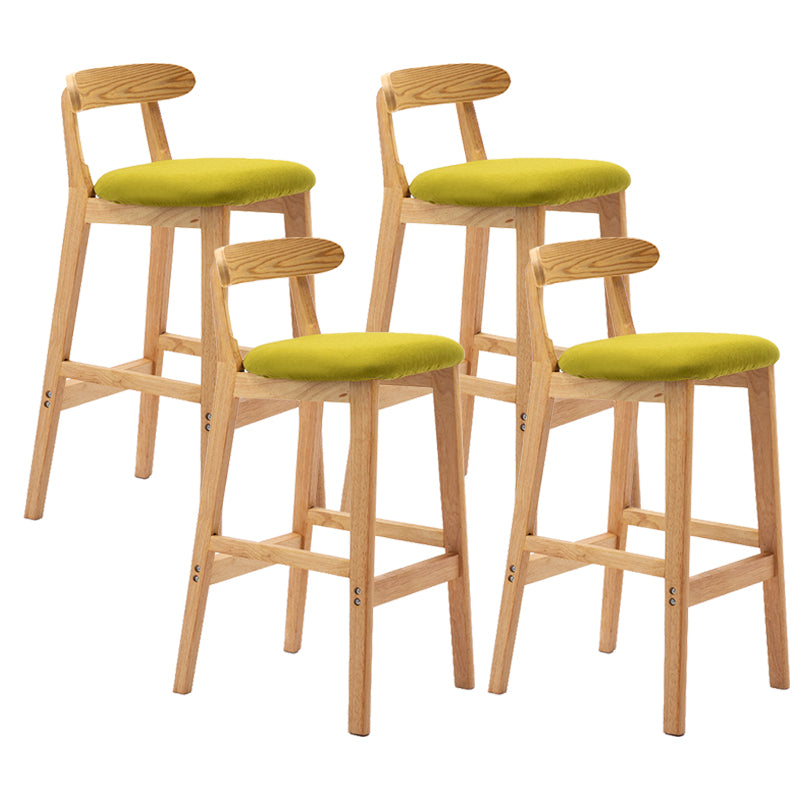 Modern Milk Tea Shop Low Back Stool Matte Finish Upholstered Bar Stools