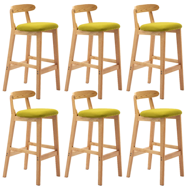 Modern Milk Tea Shop Low Back Stool Matte Finish Upholstered Bar Stools