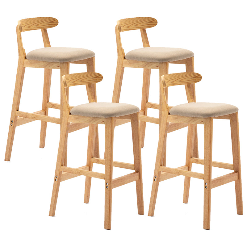 Modern Milk Tea Shop Low Back Stool Matte Finish Upholstered Bar Stools