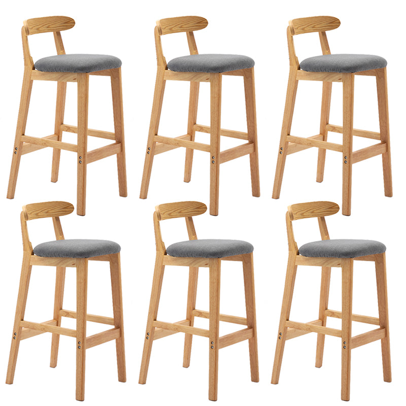 Modern Milk Tea Shop Low Back Stool Matte Finish Upholstered Bar Stools