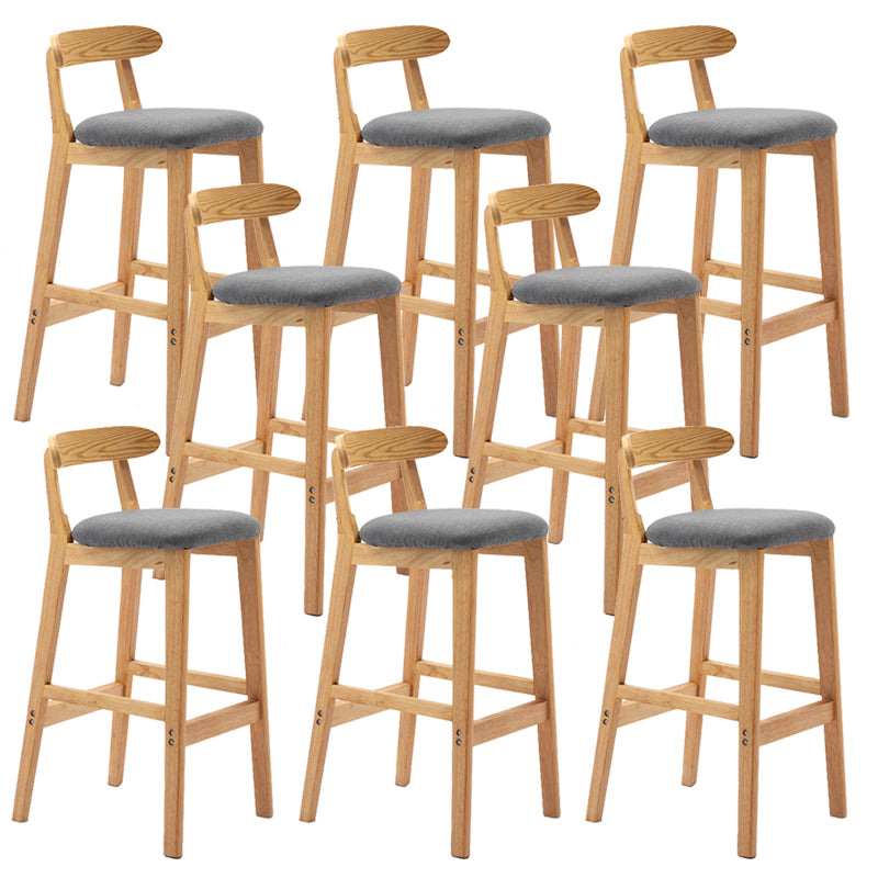 Modern Milk Tea Shop Low Back Stool Matte Finish Upholstered Bar Stools