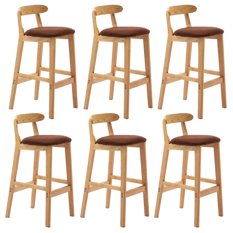 Modern Milk Tea Shop Low Back Stool Matte Finish Upholstered Bar Stools