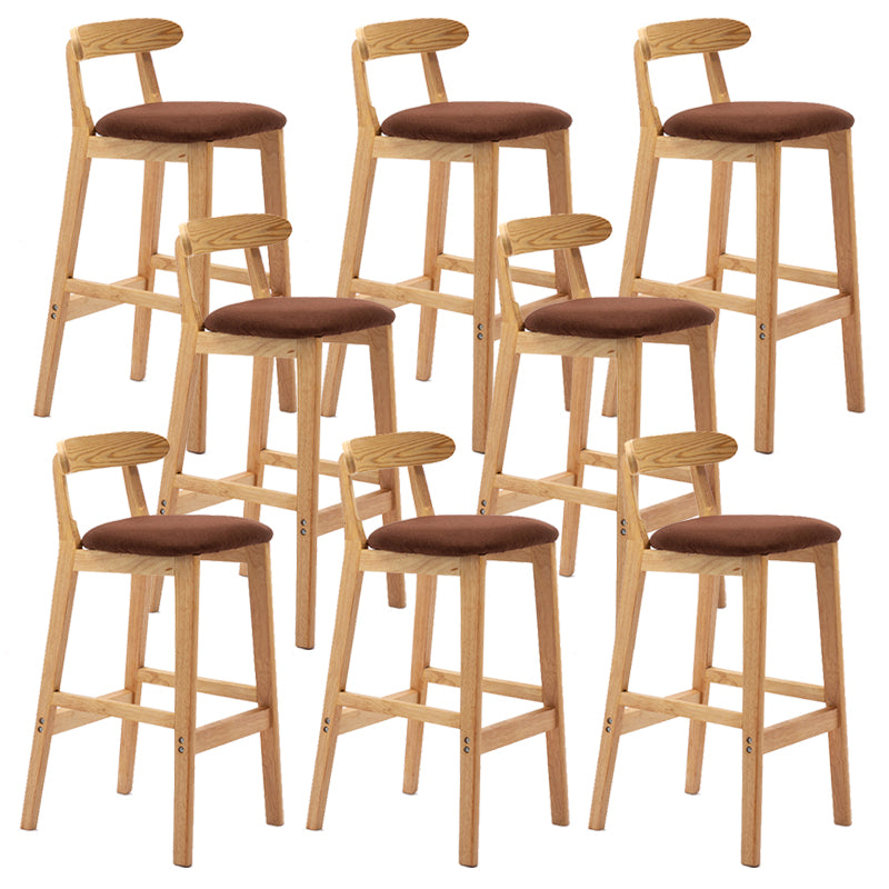 Modern Milk Tea Shop Low Back Stool Matte Finish Upholstered Bar Stools