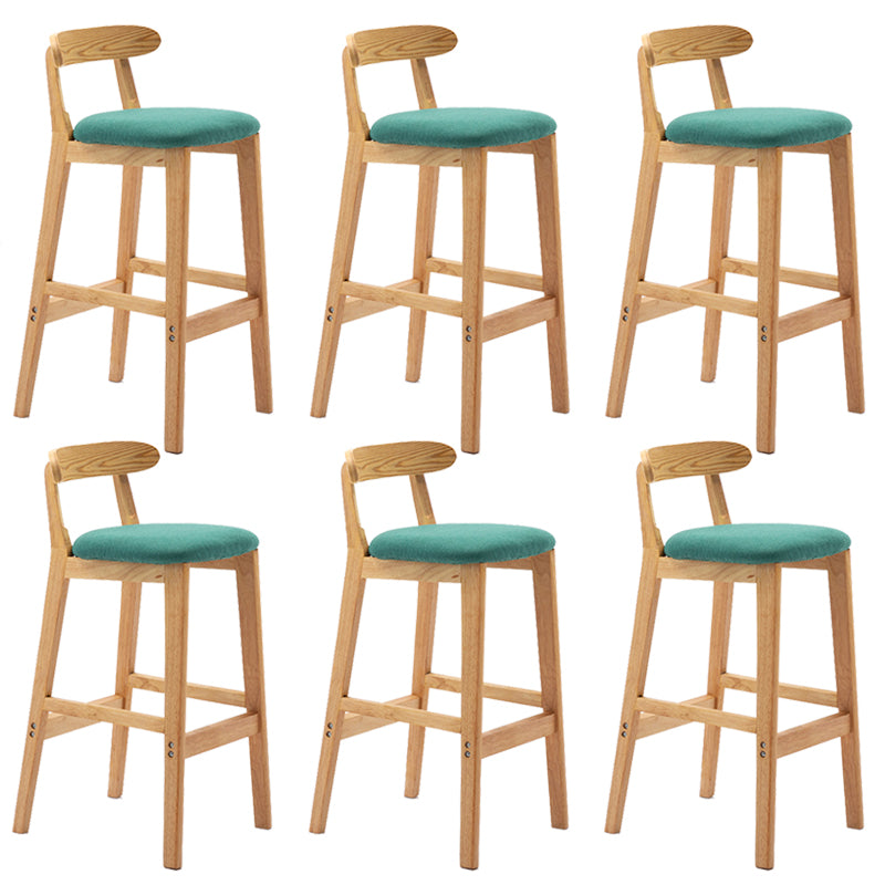 Modern Milk Tea Shop Low Back Stool Matte Finish Upholstered Bar Stools