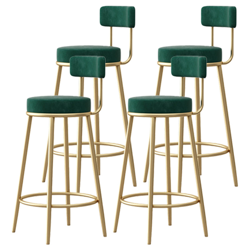 Scandinavian Round Seat Counter Stool Low Back Fabric Bar Stools