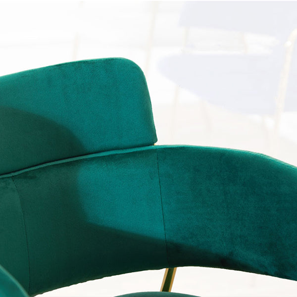 Scandinavian Bucket Seat Bar Stools Fabric Armed Barstool with 4 Gold Legs