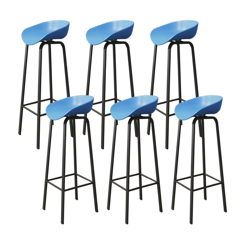 Plastic Bucket Seat Bar Stools Contemporary Low Back Barstool for Home