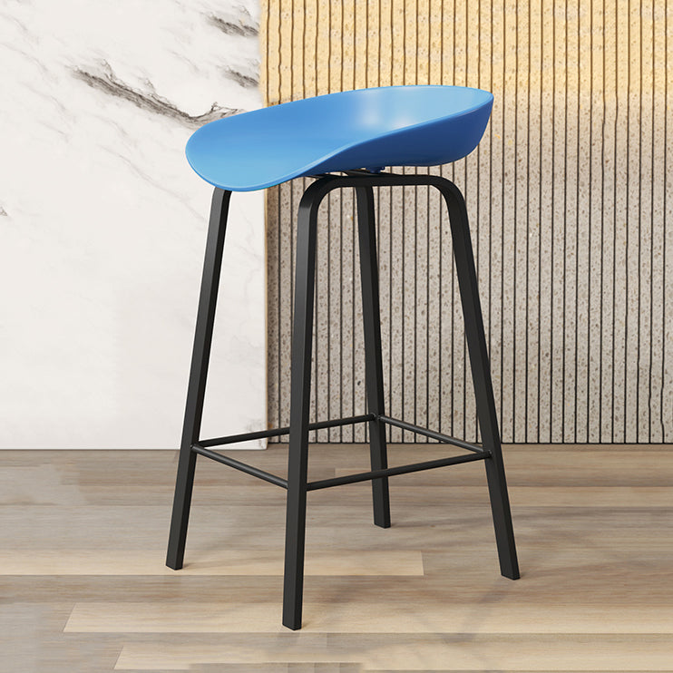 Plastic Bucket Seat Bar Stools Contemporary Low Back Barstool for Home