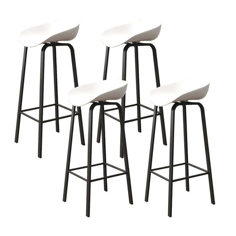 Plastic Bucket Seat Bar Stools Contemporary Low Back Barstool for Home