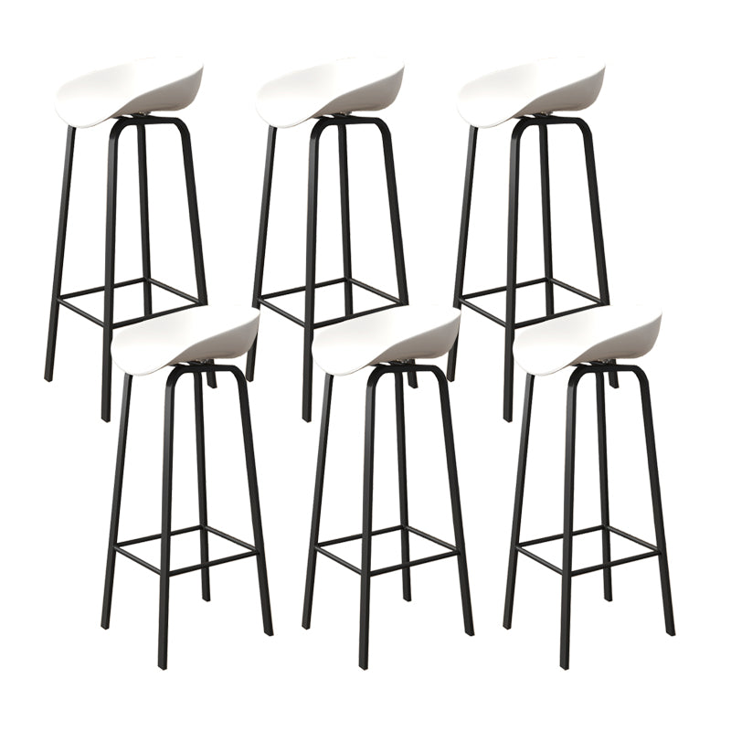 Plastic Bucket Seat Bar Stools Contemporary Low Back Barstool for Home