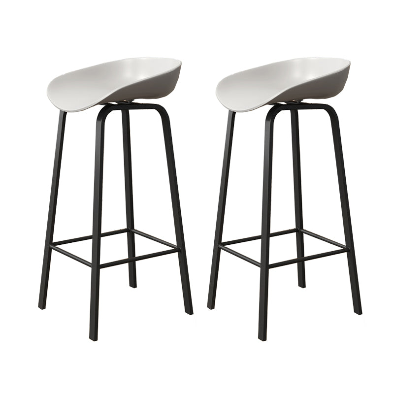 Plastic Bucket Seat Bar Stools Contemporary Low Back Barstool for Home