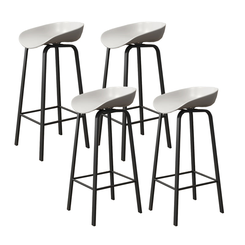 Plastic Bucket Seat Bar Stools Contemporary Low Back Barstool for Home