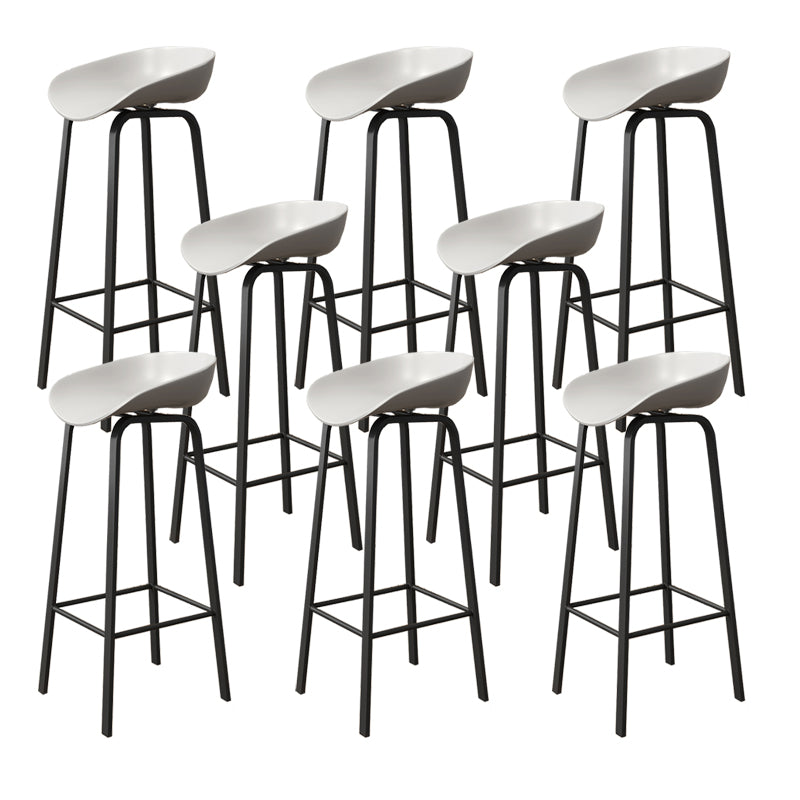 Plastic Bucket Seat Bar Stools Contemporary Low Back Barstool for Home