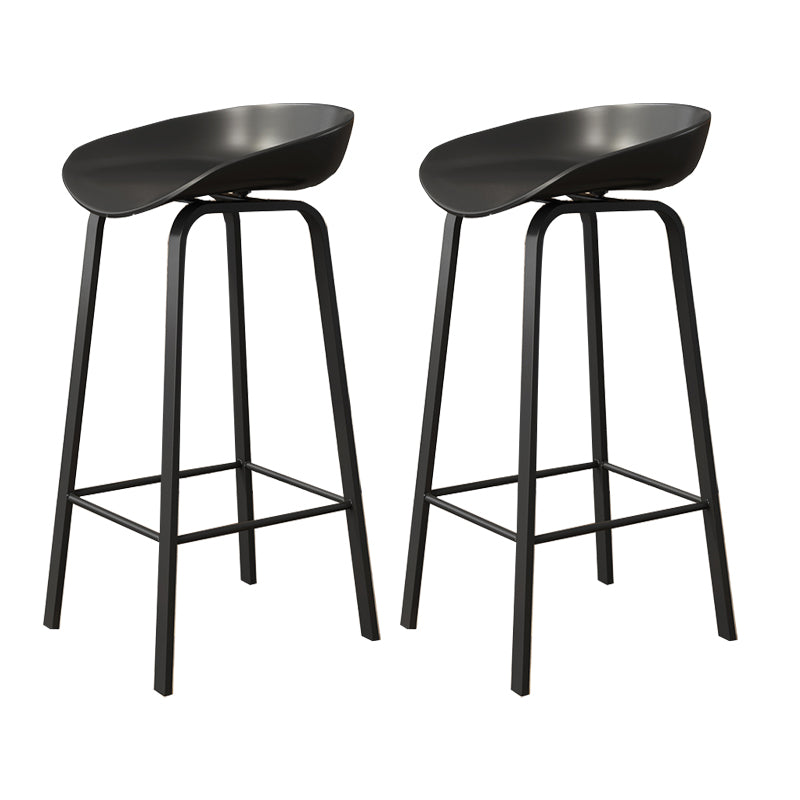 Plastic Bucket Seat Bar Stools Contemporary Low Back Barstool for Home