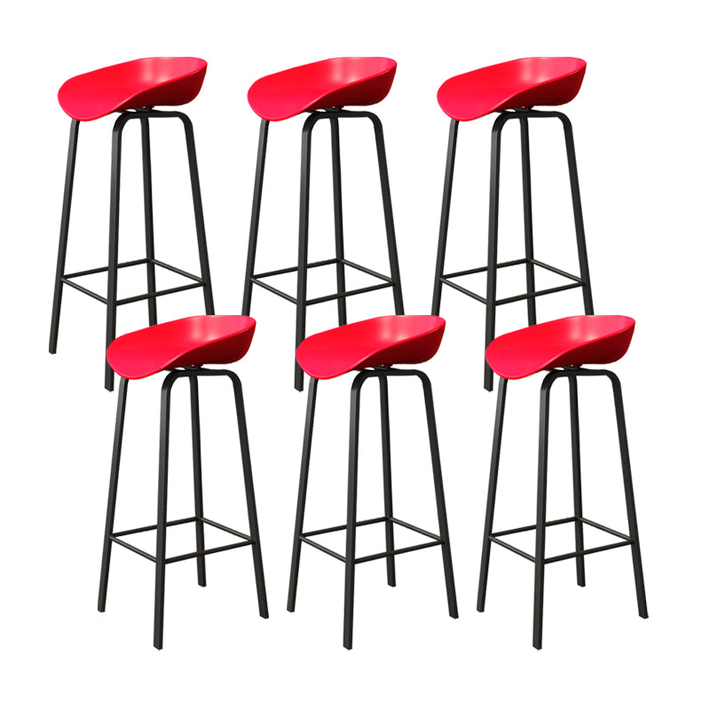 Plastic Bucket Seat Bar Stools Contemporary Low Back Barstool for Home