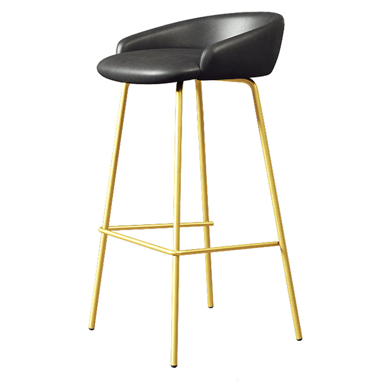 Faux Leather Bucket Seat Barstool Scandinavian Low Back Bar Stools