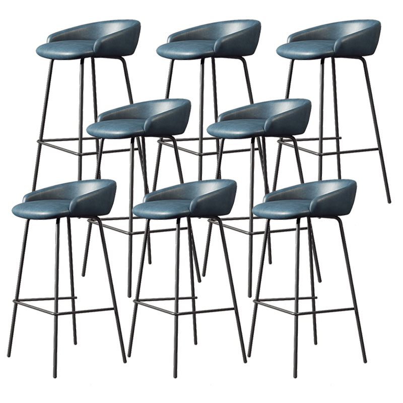 Faux Leather Bucket Seat Barstool Scandinavian Low Back Bar Stools