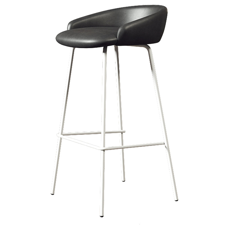 Faux Leather Bucket Seat Barstool Scandinavian Low Back Bar Stools