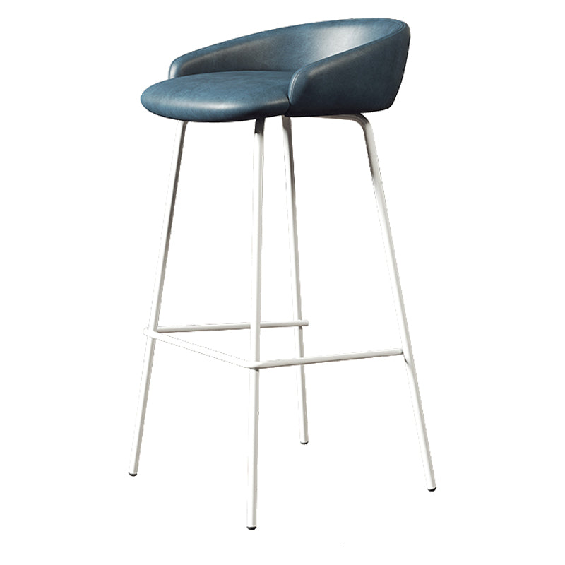 Faux Leather Bucket Seat Barstool Scandinavian Low Back Bar Stools