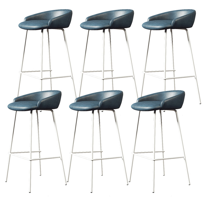 Faux Leather Bucket Seat Barstool Scandinavian Low Back Bar Stools