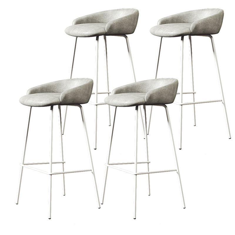 Faux Leather Bucket Seat Barstool Scandinavian Low Back Bar Stools