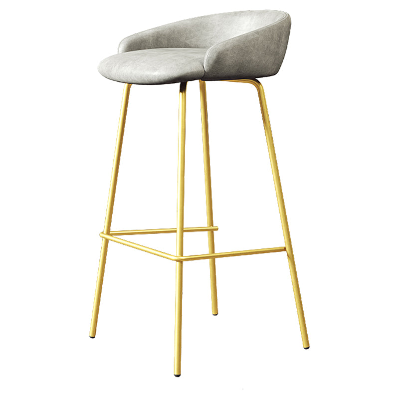 Faux Leather Bucket Seat Barstool Scandinavian Low Back Bar Stools