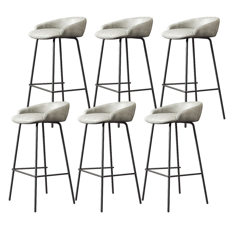 Faux Leather Bucket Seat Barstool Scandinavian Low Back Bar Stools