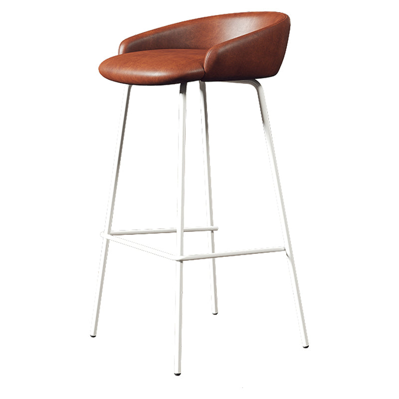 Faux Leather Bucket Seat Barstool Scandinavian Low Back Bar Stools