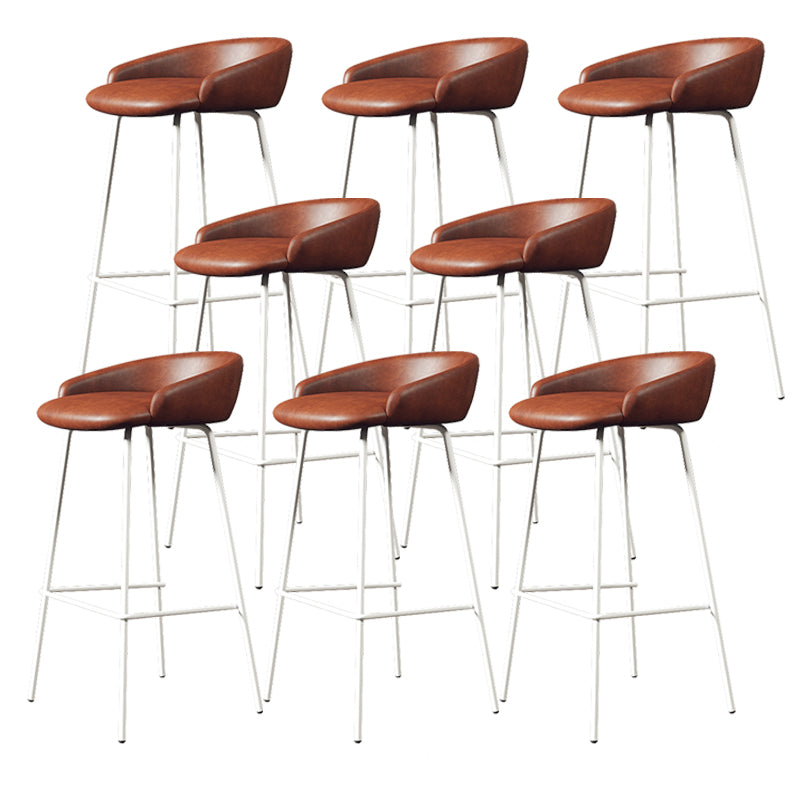 Faux Leather Bucket Seat Barstool Scandinavian Low Back Bar Stools