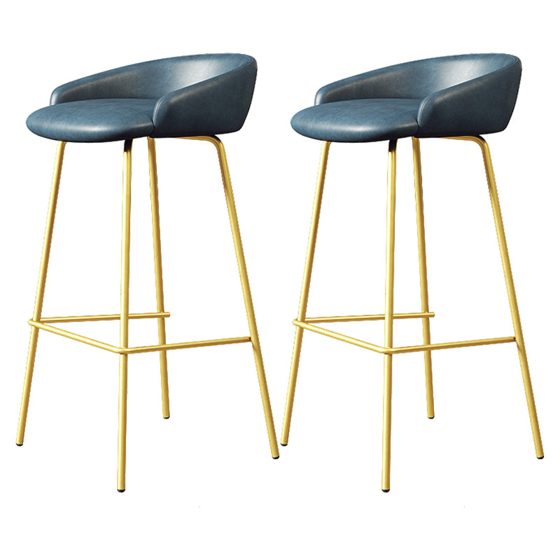 Faux Leather Bucket Seat Barstool Scandinavian Low Back Bar Stools