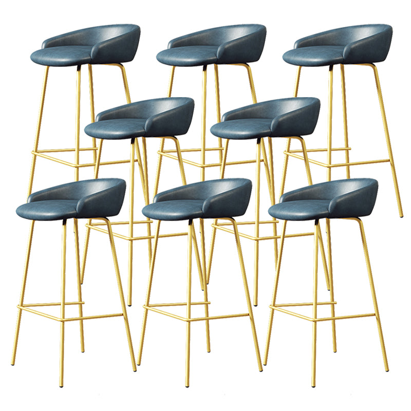 Faux Leather Bucket Seat Barstool Scandinavian Low Back Bar Stools