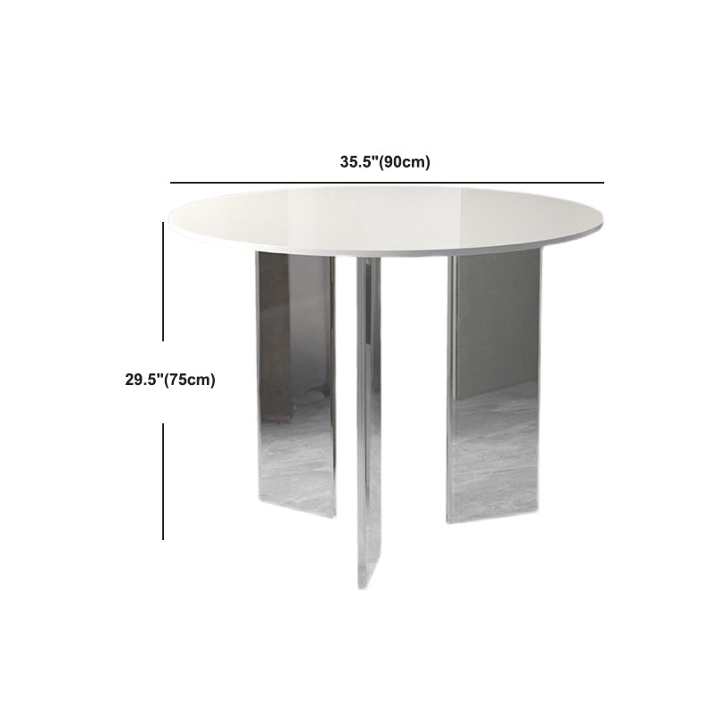 Round Dining Table Set 1/2/5 Pcs Acrylic Base Table with Chairs