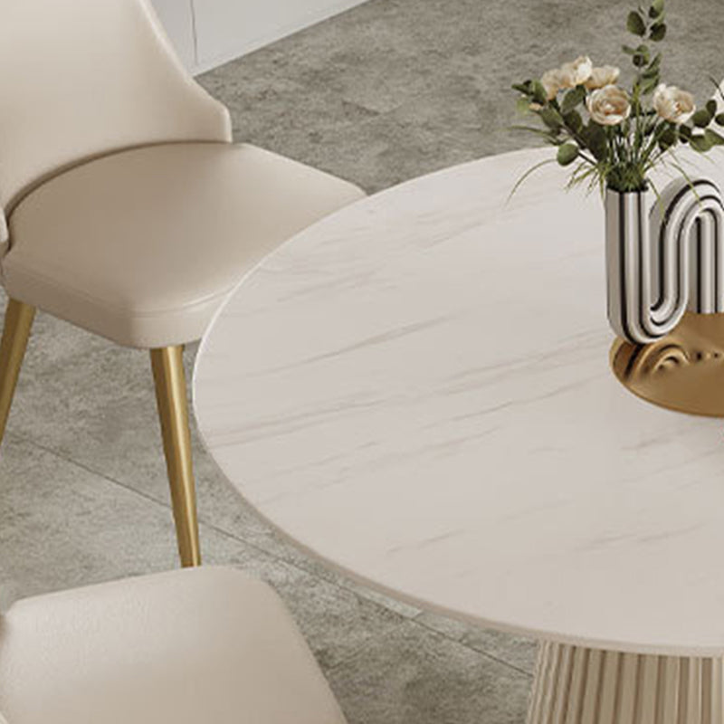 Round Dining Table Set 1/2/3/5/7 Pcs Sintered Stone Top Table with Chairs