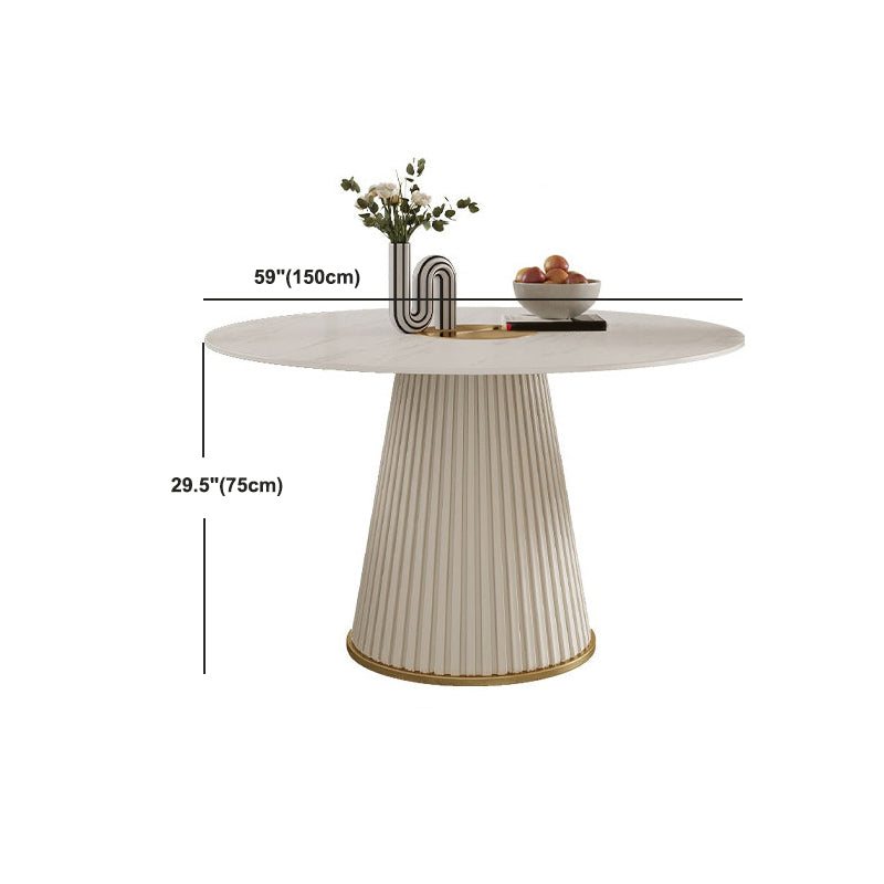 Round Dining Table Set 1/2/3/5/7 Pcs Sintered Stone Top Table with Chairs