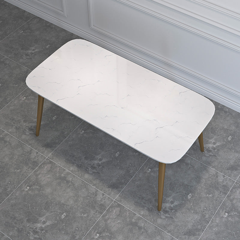 Contemporary Dining Set 1/2/5 Pcs Marble Dining Table with Cow Horn Chairs